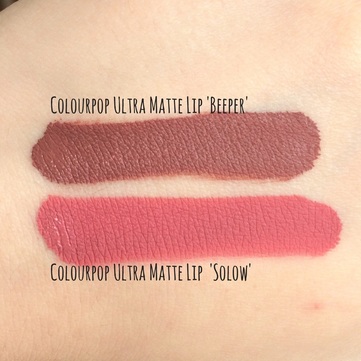 Colourpop Ultra Matte Lip in Beeper and Solow | abibailey.co.uk