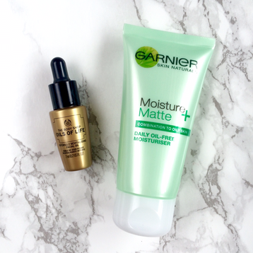 Updated Skincare Routine | Garnier Moisture + Matte moisturiser and The Body Shop Oils of Life Facial Oil | abibailey.co.uk 